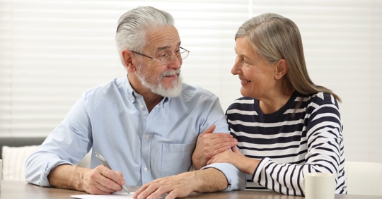 couple discussing last will and testament