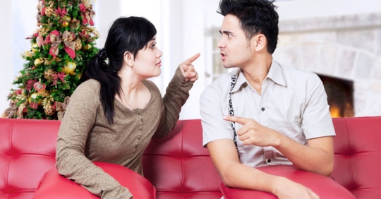 couple arguing at Christmas