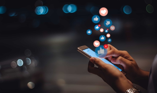 person using social media