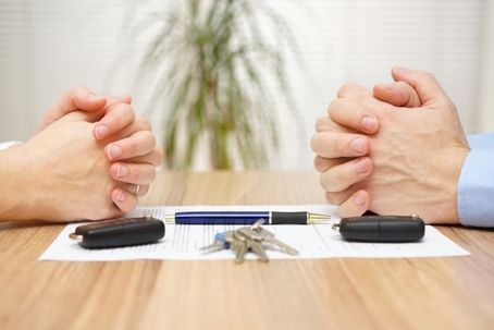 divorcing couple dividing assets