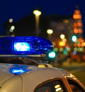 Police car at night